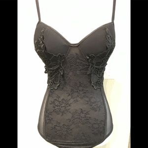 Bombshell Lace Black bodysuit Small Padded SEXY Brami Built in Bra Fashion Nova